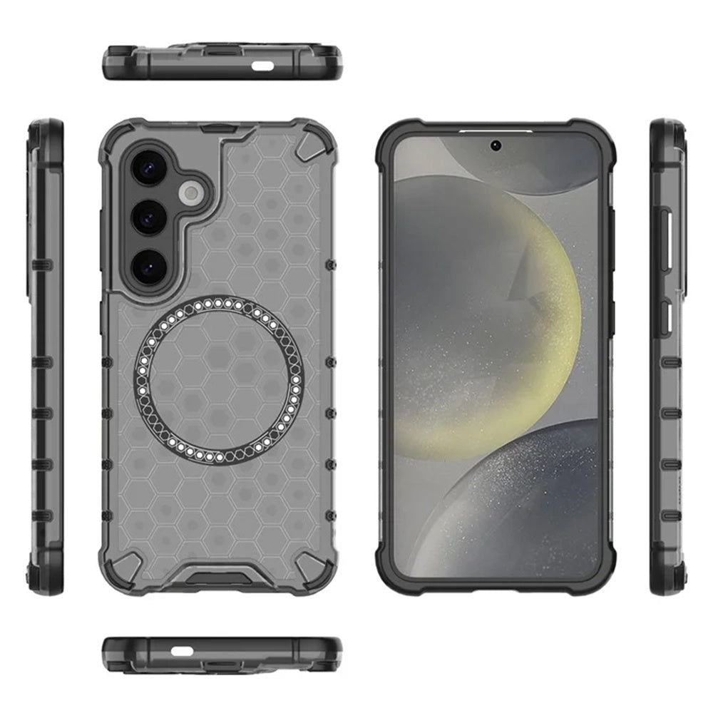 MagSafe-kuori Samsung Galaxy S25 S931:lle, Techsuit, HoneyComb Shield, Musta