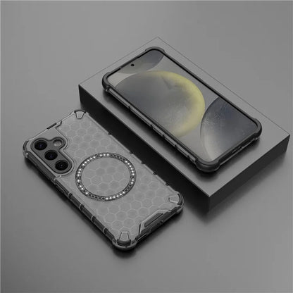 MagSafe-kuori Samsung Galaxy S25 S931:lle, Techsuit, HoneyComb Shield, Musta