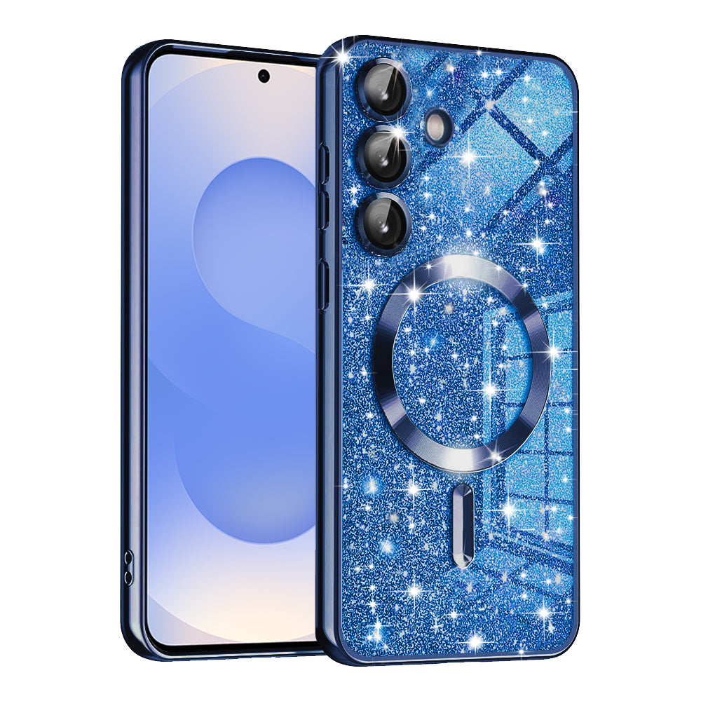 MagSafe-kuori Samsung Galaxy S25 S931:lle, Techsuit, Luxury Glitter, Tummansininen