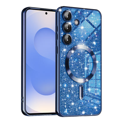 MagSafe-kuori Samsung Galaxy S25 S931:lle, Techsuit, Luxury Glitter, Tummansininen