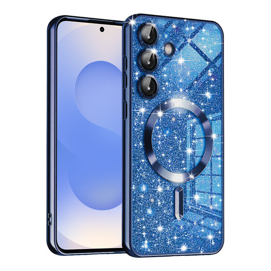 MagSafe-kuori Samsung Galaxy S25 S931:lle, Techsuit, Luxury Glitter, Tummansininen