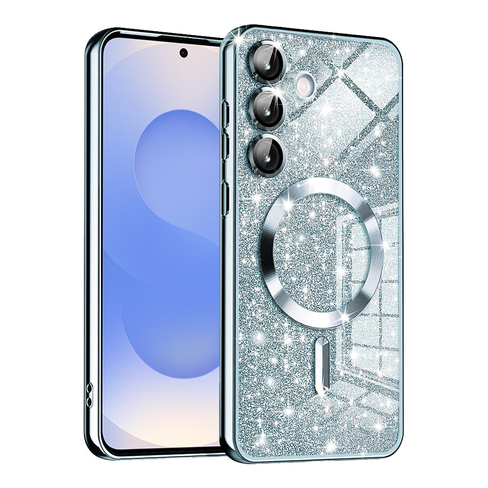 MagSafe-kuori Samsung Galaxy S25 S931:lle, Techsuit, Luxury Glitter, Bleu