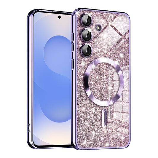 MagSafe-kuori Samsung Galaxy S25 S931:lle, Techsuit, Luxury Glitter, Vaaleanvioletti