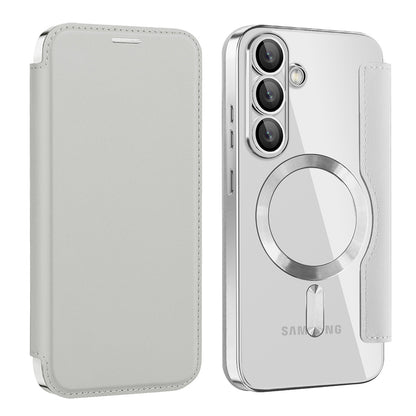 MagSafe Case for Samsung Galaxy S25 S931, Techsuit, SmartMag Book, Gray
