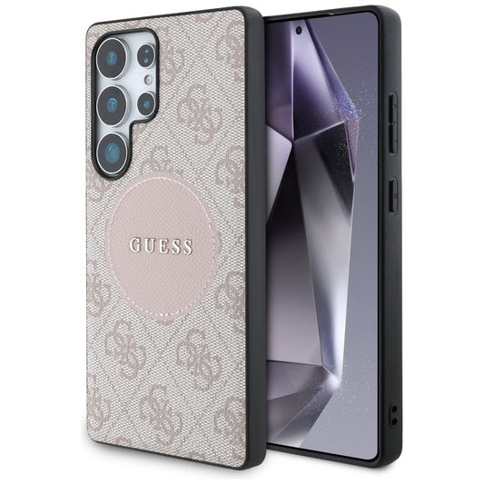 MagSafe-kotelo Samsung Galaxy S25 Ultra S938:lle, Guess, 4G Circle Classic Logo, Pinkki