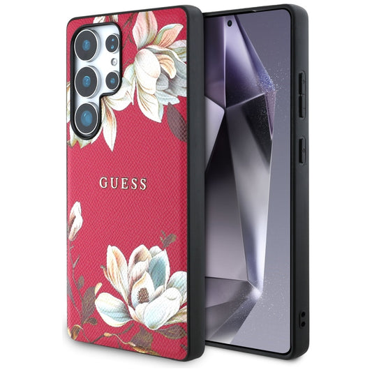 MagSafe-kotelo Samsung Galaxy S25 Ultra S938:lle, Guess, Grained Flowers, Fuksia