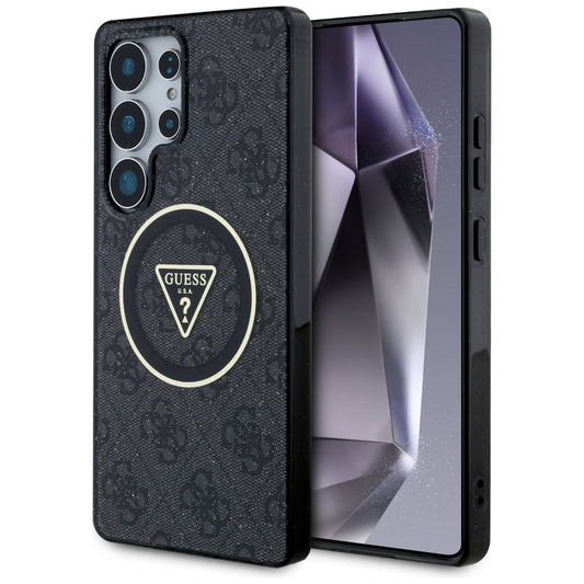 MagSafe-kotelo Samsung Galaxy S25 Ultra S938:lle, Guess, IML Glitter 4G Circle Triangle, Musta