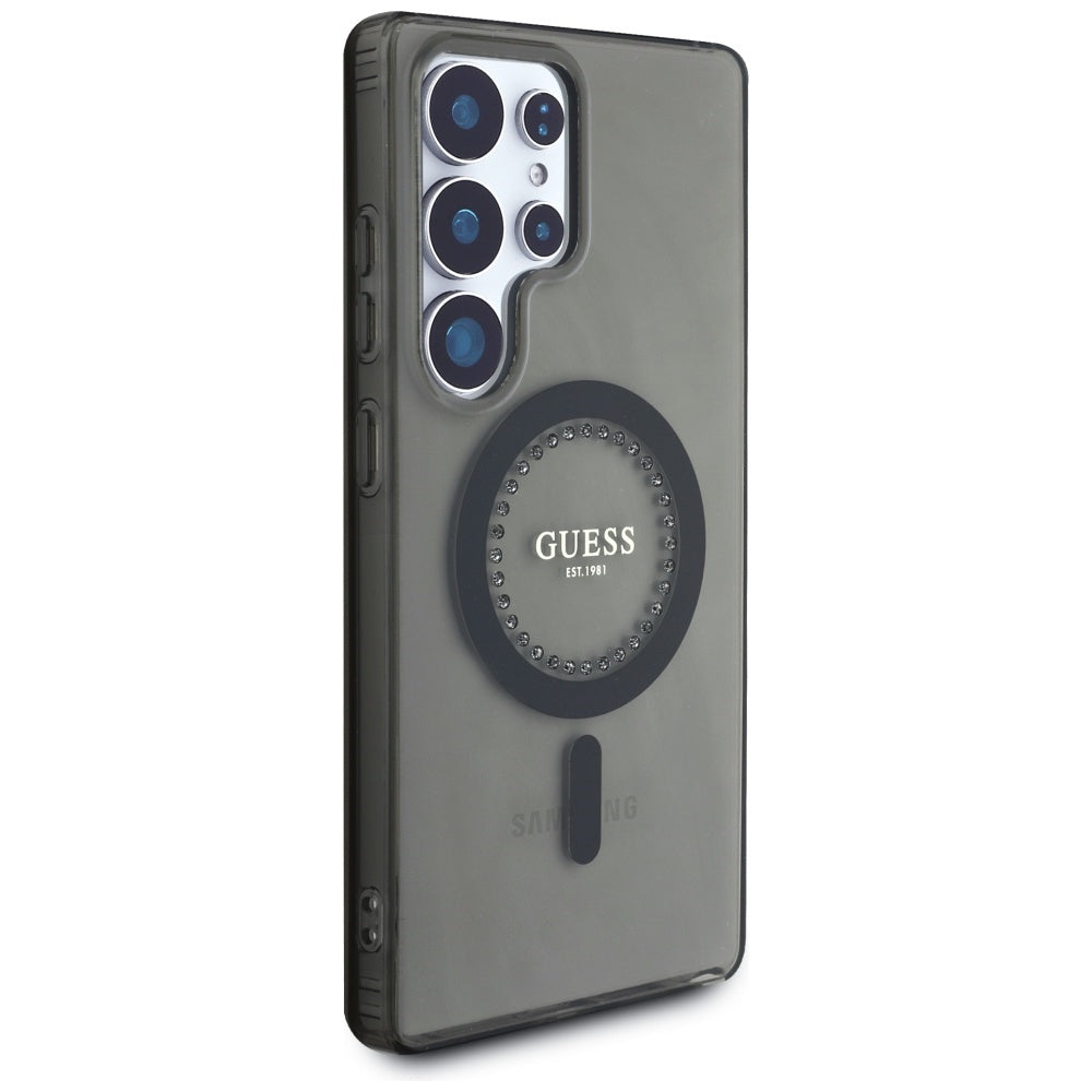 MagSafe-kotelo Samsung Galaxy S25 Ultra S938:lle, Guess, IML Rhinestone, Musta