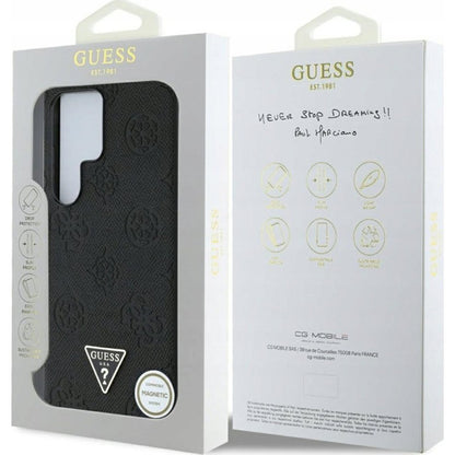 MagSafe-kotelo Samsung Galaxy S25 Ultra S938:lle, Guess, Peony Grained Hot Stamp Triangle, ruskea