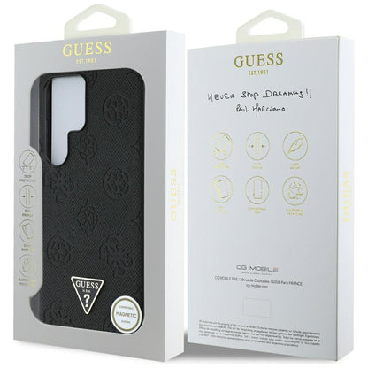 MagSafe-kotelo Samsung Galaxy S25 Ultra S938:lle, Guess, Peony Grained Hot Stamp Triangle, Musta