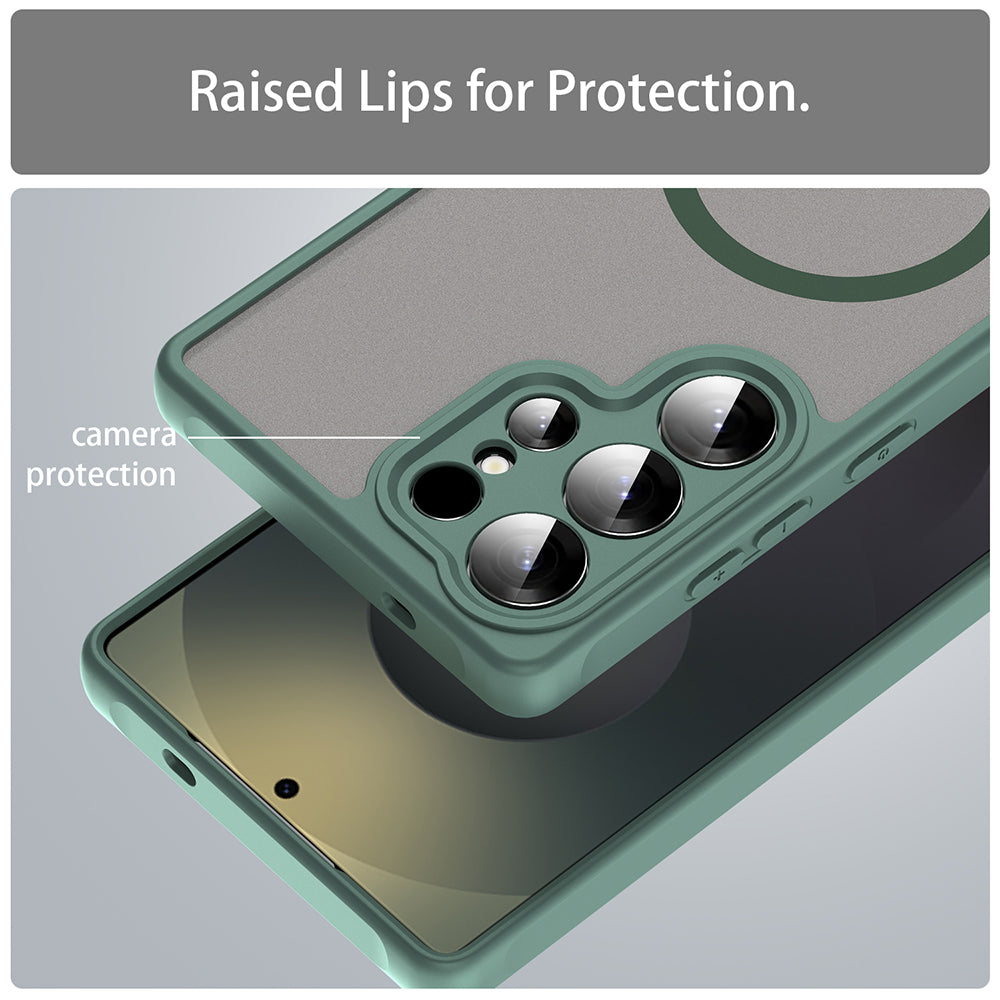 MagSafe Case for Samsung Galaxy S25 Ultra S938, Techsuit, HaloFrost II, Green