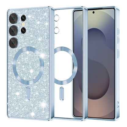 MagSafe-kuori Samsung Galaxy S25 Ultra S938:lle, Techsuit, Luxury Glitter, Bleu