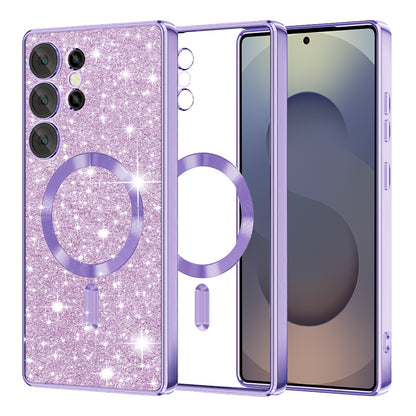 MagSafe-kuori Samsung Galaxy S25 Ultra S938:lle, Techsuit, Luxury Glitter, Vaaleanvioletti