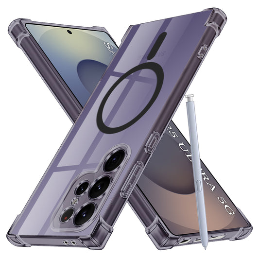 MagSafe-kuori Samsung Galaxy S25 Ultra S938:lle, Techsuit, Iskunkestävä Kirkas, Savunvärinen