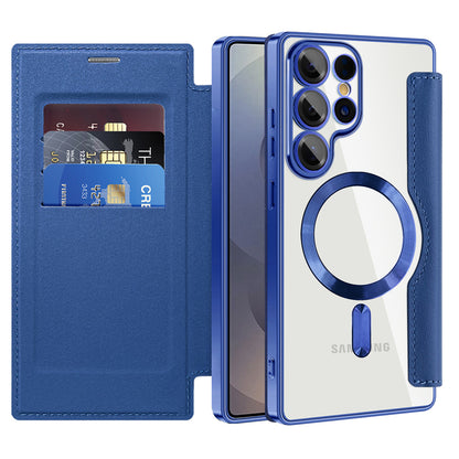 MagSafe Case for Samsung Galaxy S25 Ultra S938, Techsuit, SmartMag Book, Blue