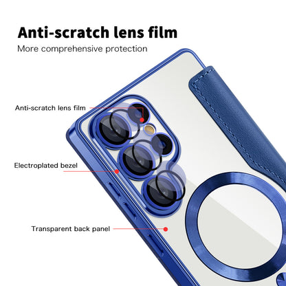 MagSafe Case for Samsung Galaxy S25 Ultra S938, Techsuit, SmartMag Book, Blue