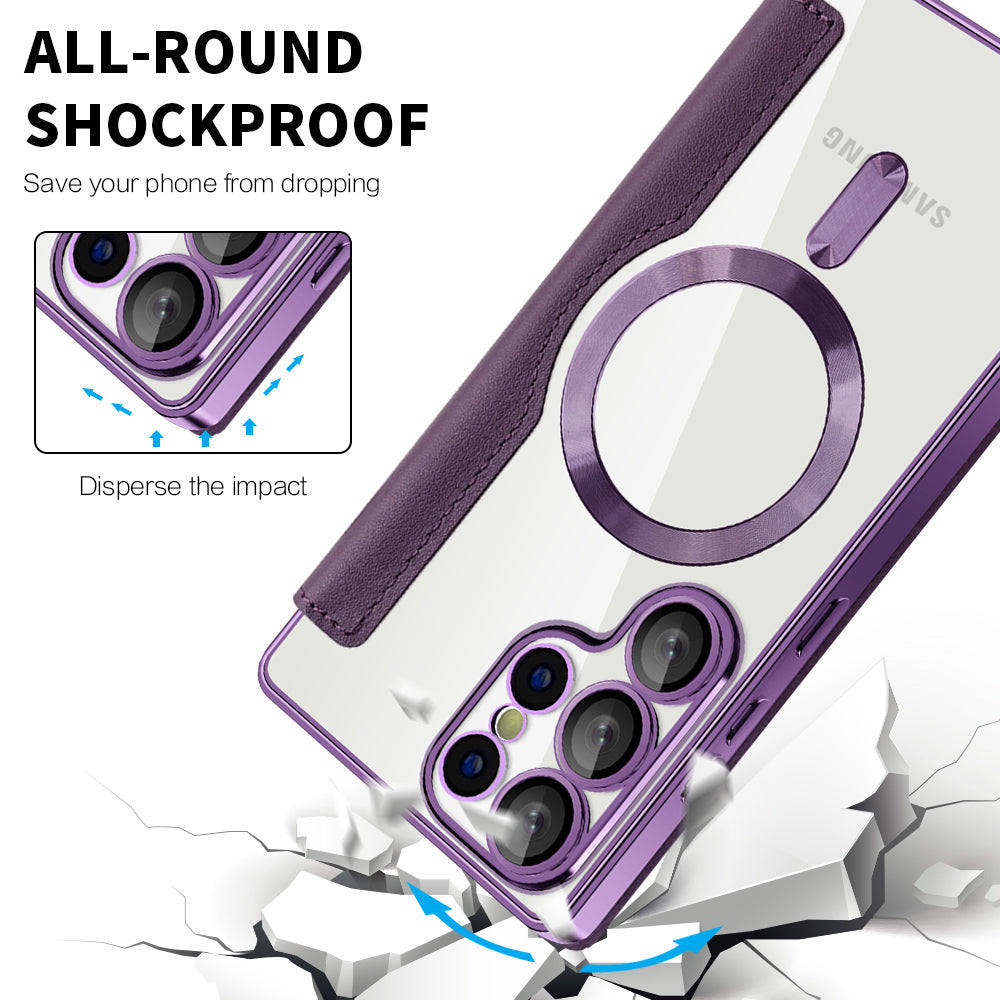 MagSafe-kuori Samsung Galaxy S25 Ultra S938:lle, Techsuit, SmartMag Book, Violetti