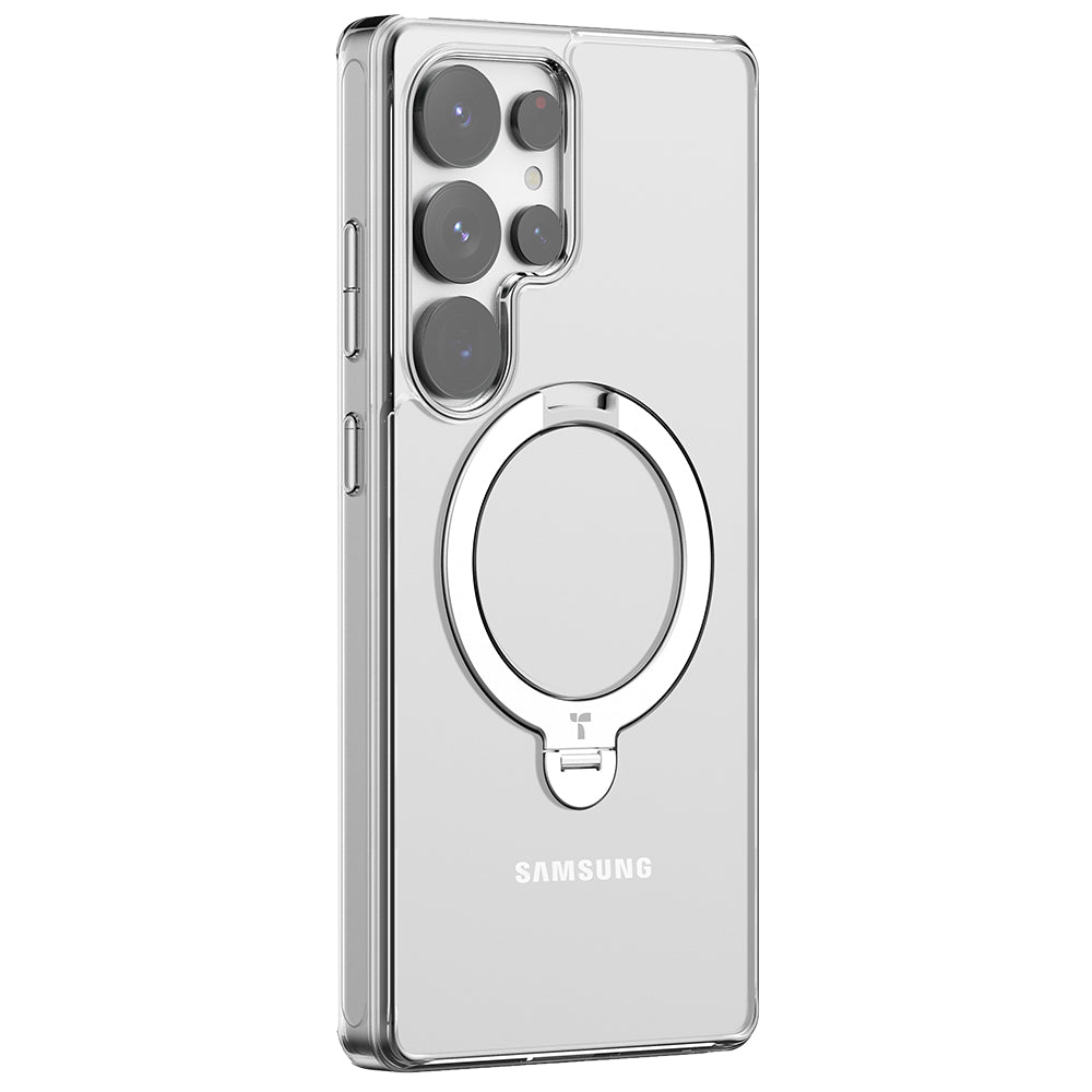 MagSafe-kotelo Samsung Galaxy S25 Ultra S938:lle, Torras, Ostand Spin, Läpinäkyvä