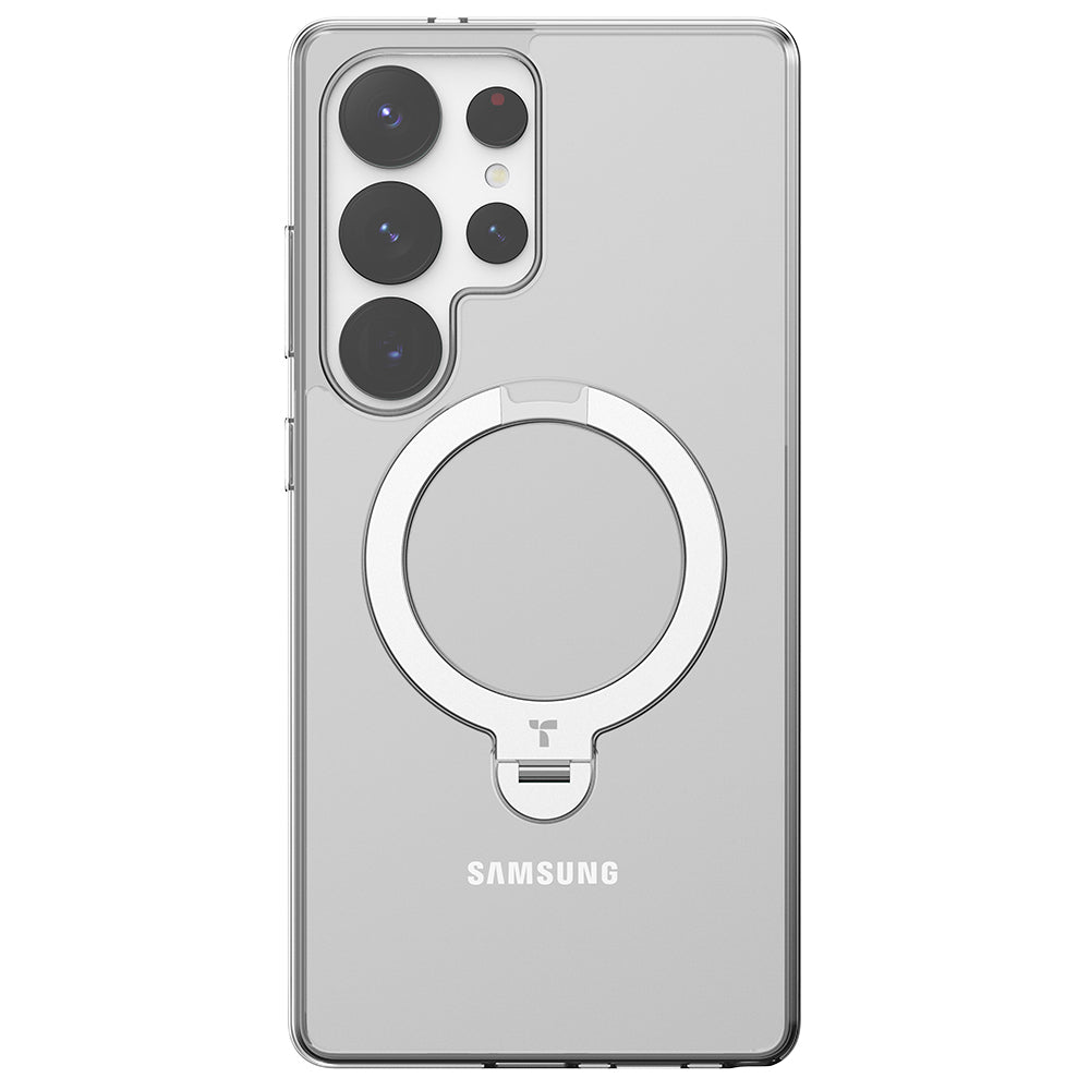 MagSafe-kotelo Samsung Galaxy S25 Ultra S938:lle, Torras, Ostand Spin, Läpinäkyvä