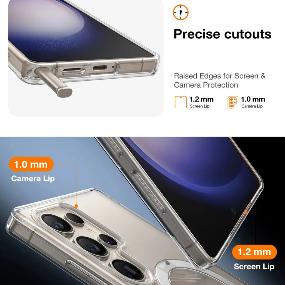 MagSafe-kotelo Samsung Galaxy S25 Ultra S938:lle, Torras, Ostand Spin, Läpinäkyvä