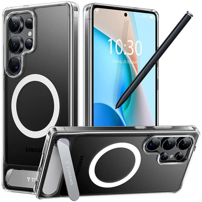 MagSafe Case for Samsung Galaxy S25 Ultra S938, Torras, Pstand, Transparent