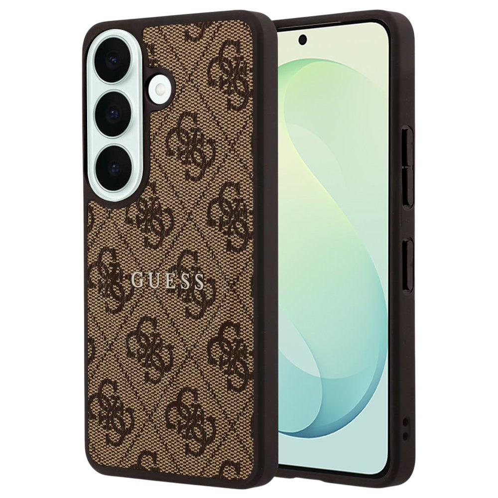 MagSafe-kuori Samsung Galaxy S26 FE S741 -puhelimelle, Guess, 4G Embossed Ring Classic Logo, ruskea