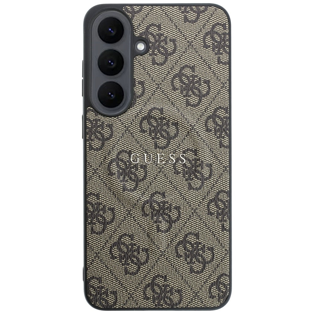 MagSafe-kuori Samsung Galaxy S26 FE S741 -puhelimelle, Guess, 4G Embossed Ring Classic Logo, ruskea