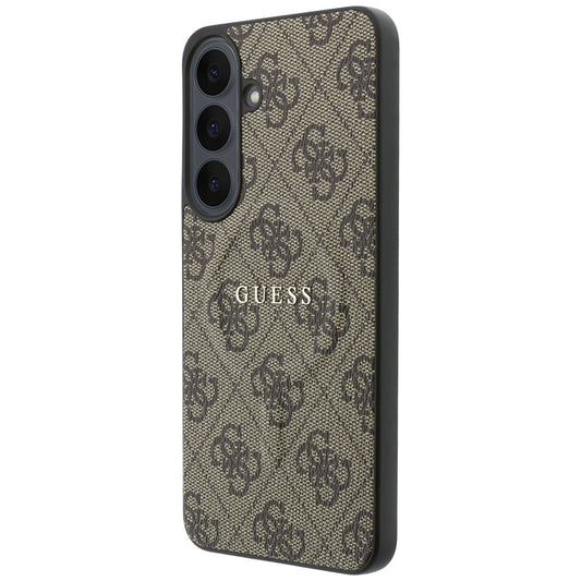MagSafe-kuori Samsung Galaxy S26 FE S741 -puhelimelle, Guess, 4G Embossed Ring Classic Logo, ruskea