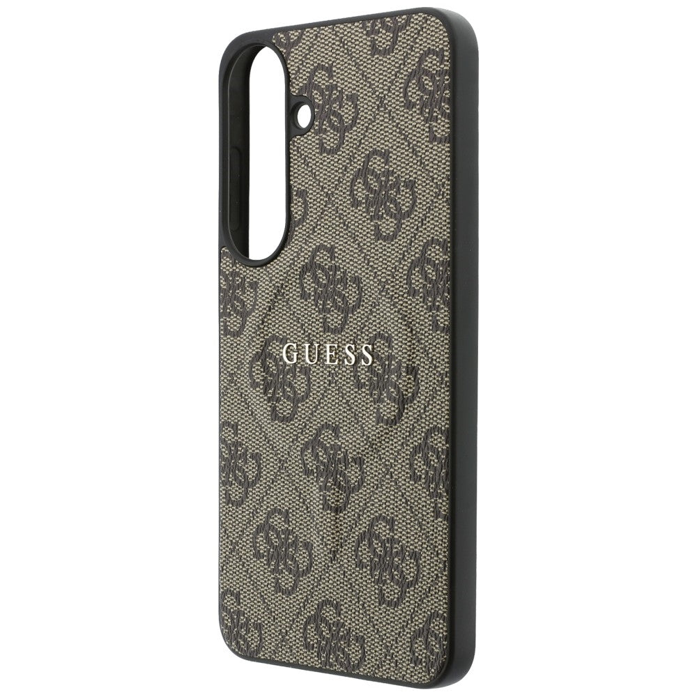 MagSafe-kuori Samsung Galaxy S26 FE S741 -puhelimelle, Guess, 4G Embossed Ring Classic Logo, ruskea