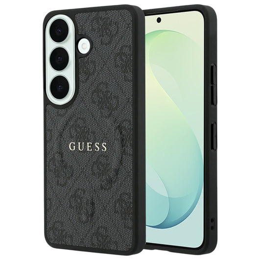 MagSafe-kuori Samsung Galaxy S26 FE S741 -puhelimelle, Guess, 4G Embossed Ring Classic Logo, musta