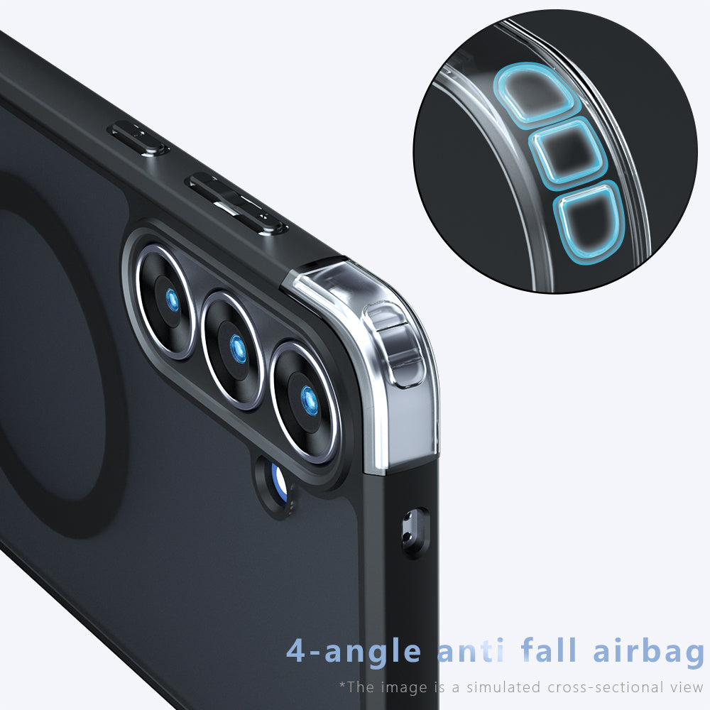 MagSafe-kuori Samsung Galaxy S26 FE:lle, Techsuit, PureFrost, satiinimusta