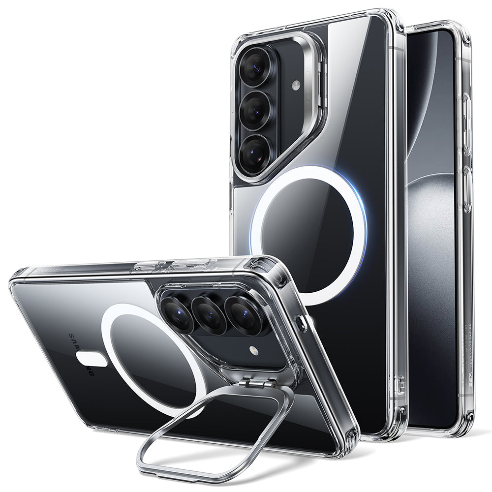 MagSafe-kotelo Samsung Galaxy S26 Plus -puhelimelle, ESR, Classic Hybrid Kickstand, Läpinäkyvä