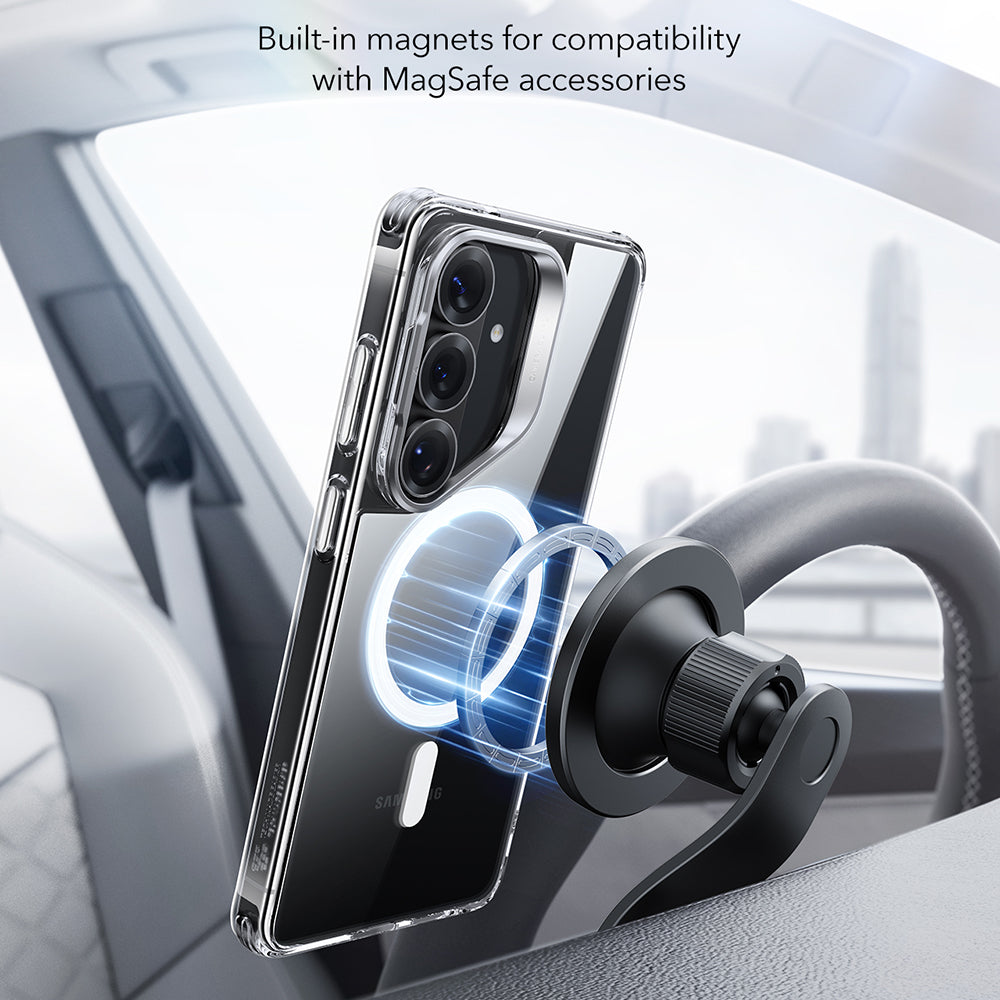 MagSafe-kotelo Samsung Galaxy S26 Plus -puhelimelle, ESR, Classic Hybrid Kickstand, Läpinäkyvä