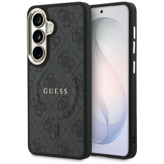 MagSafe-kuori Samsung Galaxy S26 Plus S947:lle, Guess, 4G kohokuvioitu rengas, musta