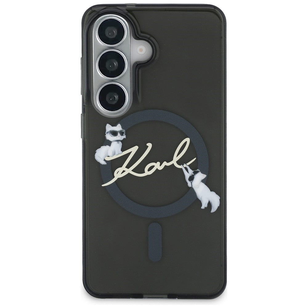 MagSafe-kuori Samsung Galaxy S26 Plus S947:lle, Karl Lagerfeld, IML Choupette Karl Script Logo, Musta