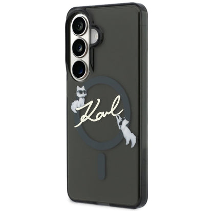 MagSafe-kuori Samsung Galaxy S26 Plus S947:lle, Karl Lagerfeld, IML Choupette Karl Script Logo, Musta
