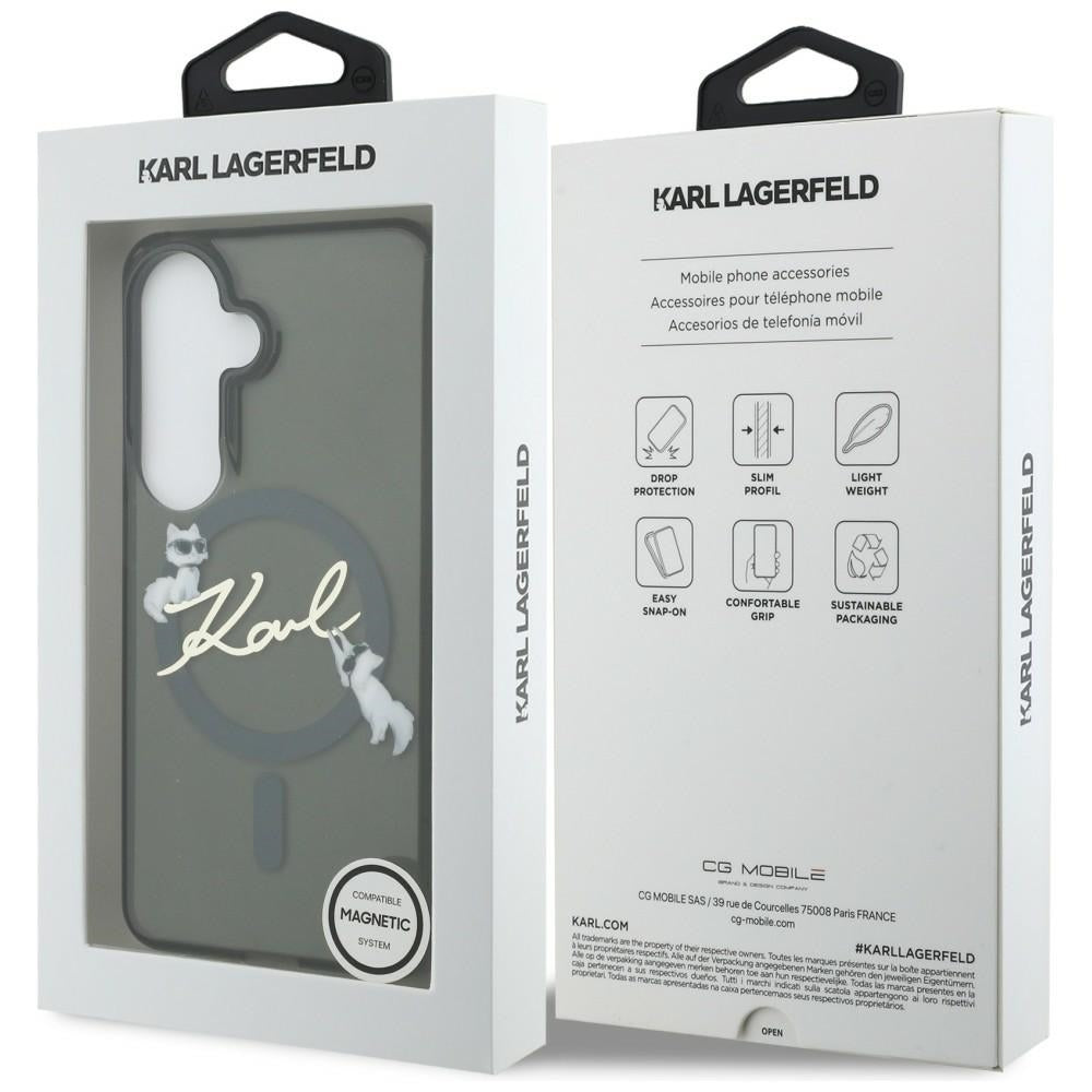 MagSafe-kuori Samsung Galaxy S26 Plus S947:lle, Karl Lagerfeld, IML Choupette Karl Script Logo, Musta