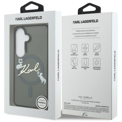 MagSafe-kuori Samsung Galaxy S26 Plus S947:lle, Karl Lagerfeld, IML Choupette Karl Script Logo, Musta