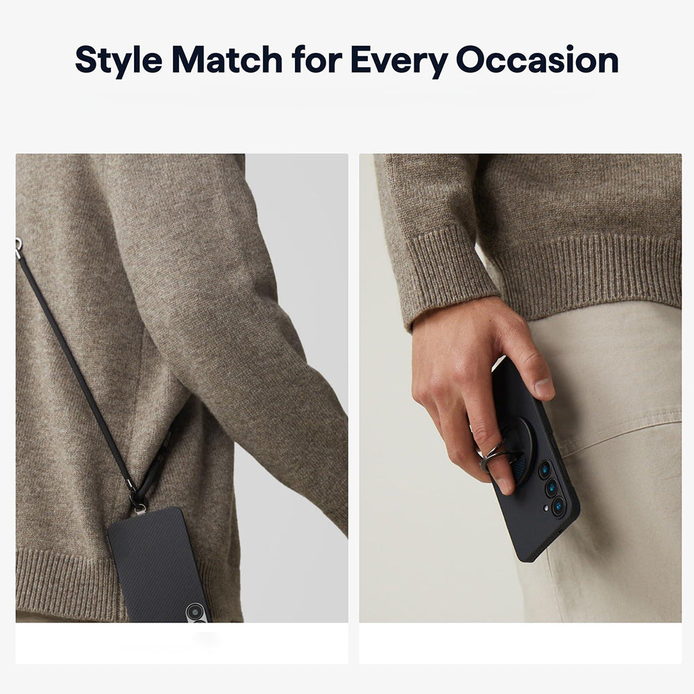 MagSafe-kotelo Samsung Galaxy S26 Plus S947:lle, Techsuit, Aramidikuitu, Musta