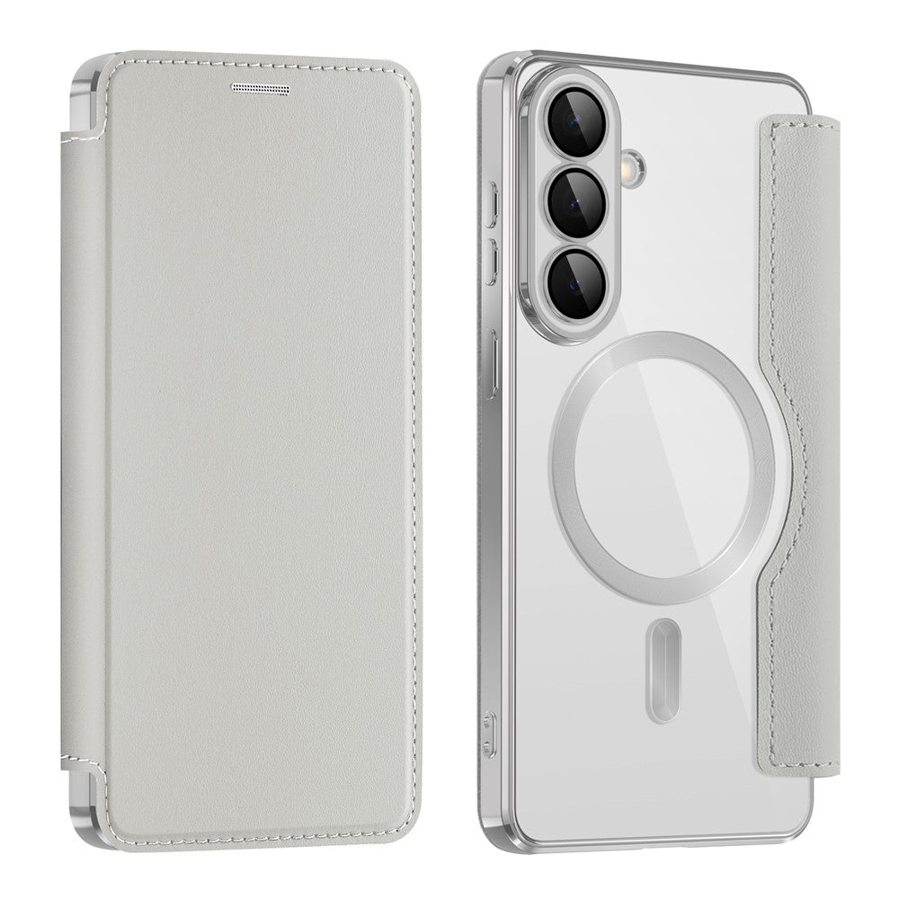 MagSafe-kotelo Samsung Galaxy S26 Plus -puhelimelle, Techsuit, SmartMag Book, Harmaa
