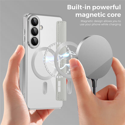 MagSafe-kotelo Samsung Galaxy S26 Plus -puhelimelle, Techsuit, SmartMag Book, Harmaa