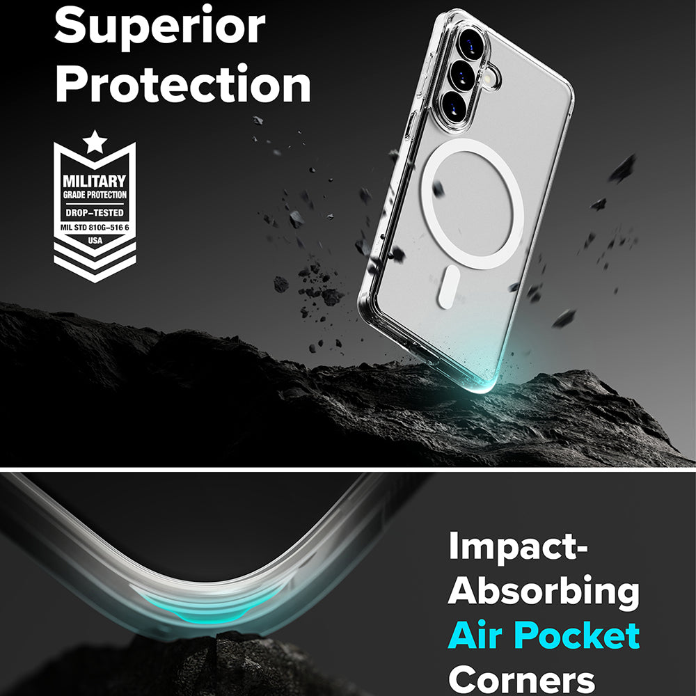 MagSafe-kotelo Samsung Galaxy S26:lle, Ringke, Fusion, Matta Läpinäkyvä