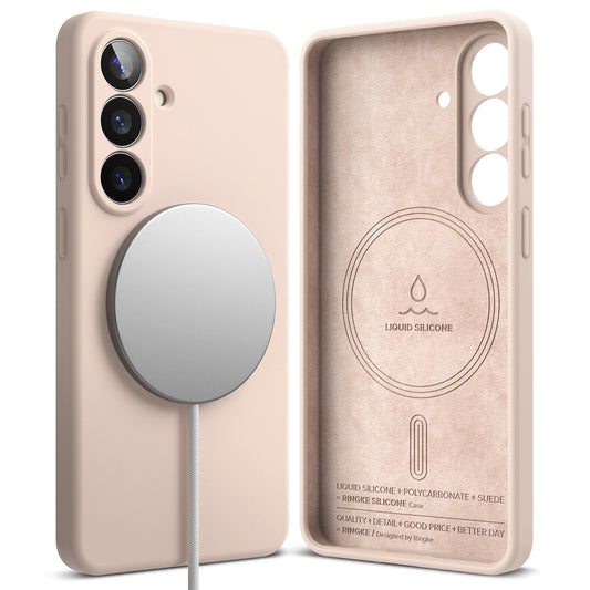 MagSafe-kotelo Samsung Galaxy S26:lle, Ringke, Silikoni, Vaaleanpunainen