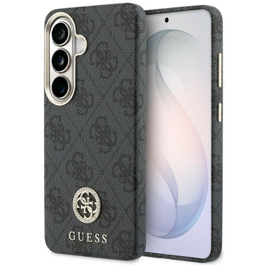 MagSafe Case for Samsung Galaxy S26 S942, Guess, Rhinestone Round Logo, Black
