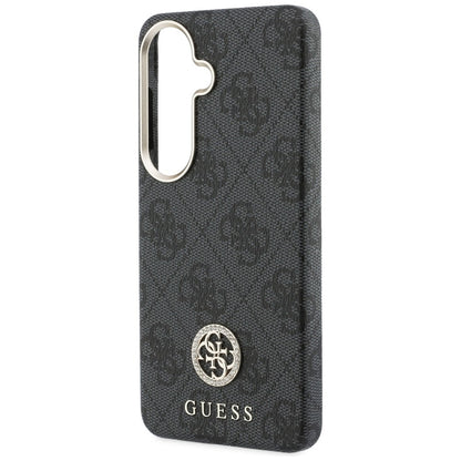 MagSafe Case for Samsung Galaxy S26 S942, Guess, Rhinestone Round Logo, Black