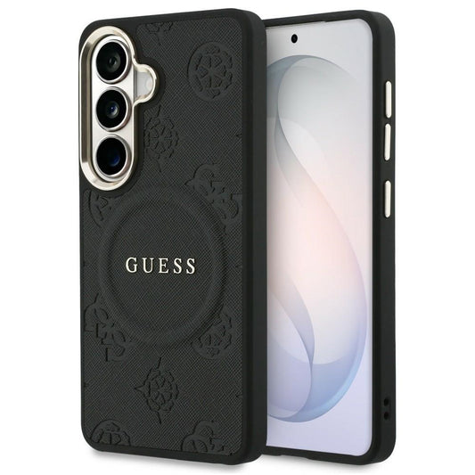 MagSafe-kotelo Samsung Galaxy S26 S942:lle, Guess, Saffiano Peony Embossed Ring, Musta
