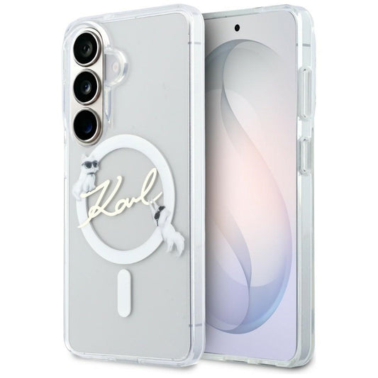 MagSafe-kuori Samsung Galaxy S26 S942:lle, Karl Lagerfeld, IML Choupette Karl Script Logo, Valkoinen
