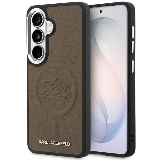 MagSafe-kotelo Samsung Galaxy S26 S942:lle, Karl Lagerfeld, Initial Logo Debossed, Ruskea