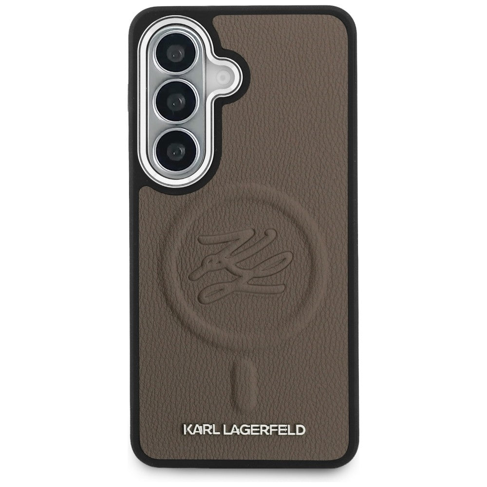 MagSafe Case for Samsung Galaxy S26 S942, Karl Lagerfeld, Initial Logo Debossed, Brown