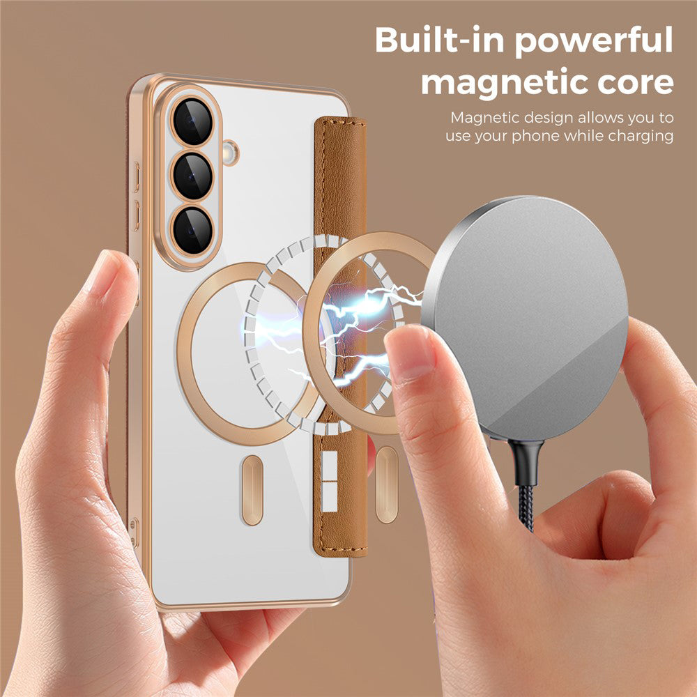 MagSafe-kotelo Samsung Galaxy S26:lle, Techsuit, SmartMag Book, Ruskea